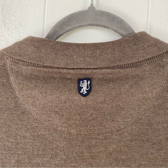 Lincs DC & Co. Collared Sweater Men’s Size XXL Beige Brown Pullover Silk Blend - Picture 9 of 11